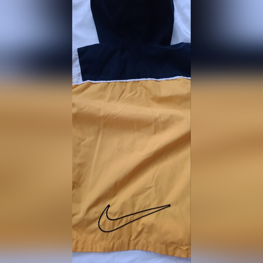Nike jacket 4T‎ midnight navy yellow white swoosh hooded windbreaker - Picture 6 of 11